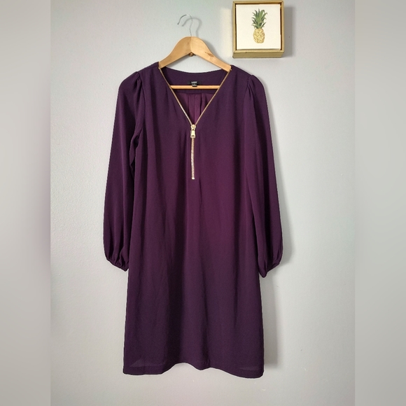 MSK Dress, size 6 brand new with out tags color purple Long sleeves Midi Shift - Picture 6 of 7